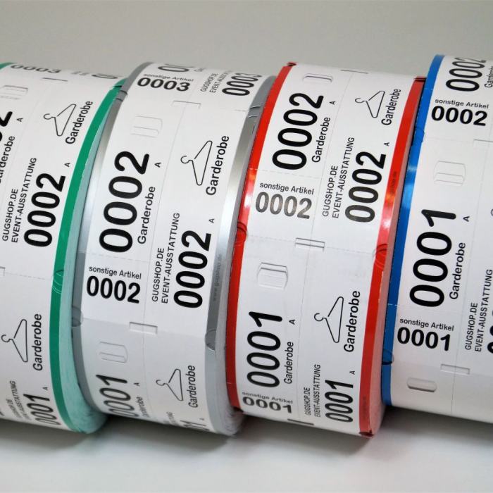 Garderobenmarken, Tickets